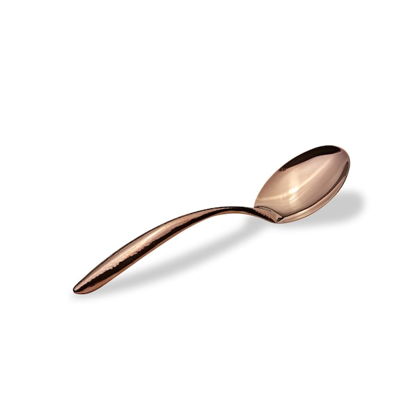 Bon Chef Ez Use Banquet Solid Serving Spoon Hammer Finish 9-3/4" - Rose Gold 9463HFRG - main